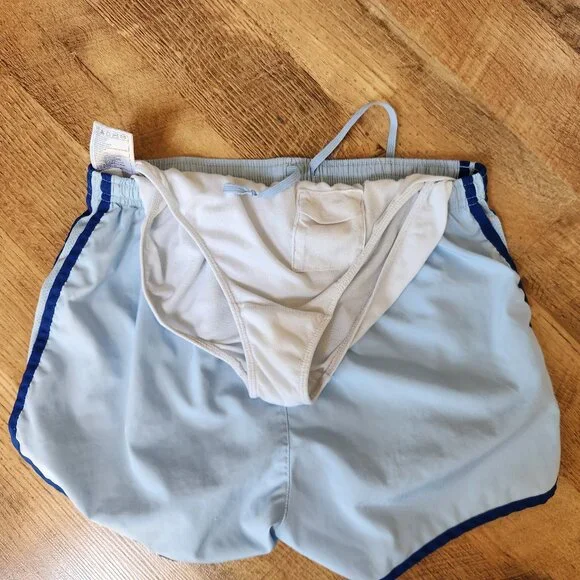 Women's Medium Nike Baby Blue with Blue Strip Side Shorts - Picture 6 of 10